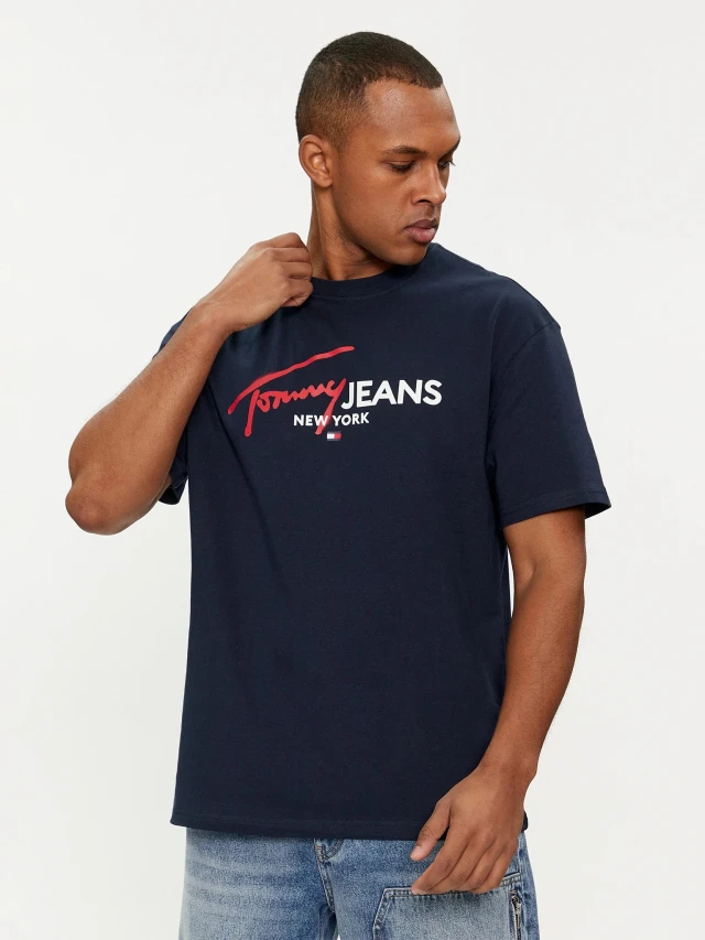 Tommy Hilfiger Tjm Reg Spray Pop Color Tee Ext Ανδρική Μπλούζα Μπλε