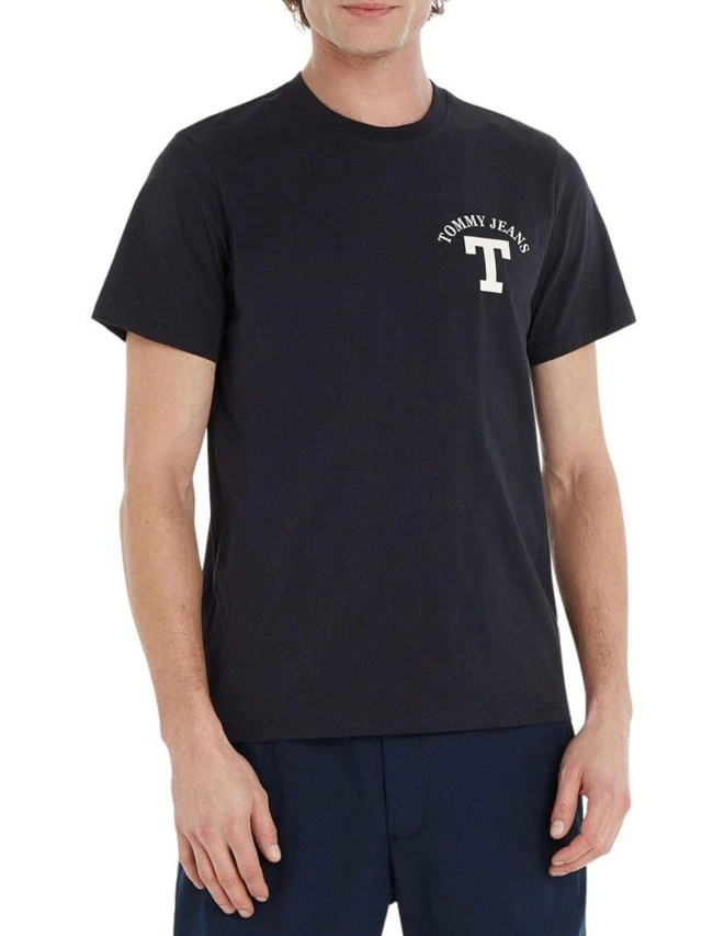 Tommy Hilfiger Tjm Reg Curved Letterman Tee Ανδρική Μπλούζα Μπλε