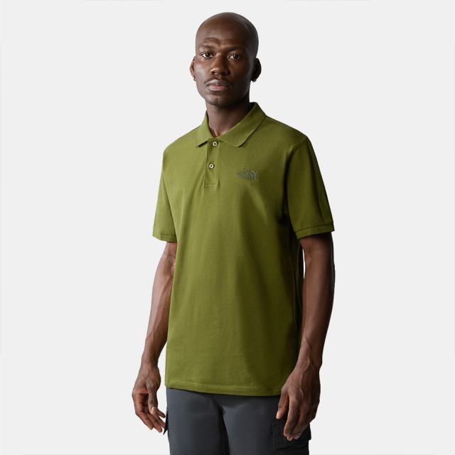 THE NORTH FACE M POLO PIQUET TNF DARK OLIVE ΑΝΔΡΙΚΗ ΜΠΛΟΥΖΑ POLO ΧΑΚΙ