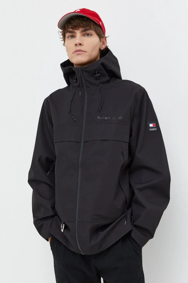 Tommy Hilfiger Tjm Tech Outdoor Chicago Ext Ανδρικό Μπουφάν Μαύρο