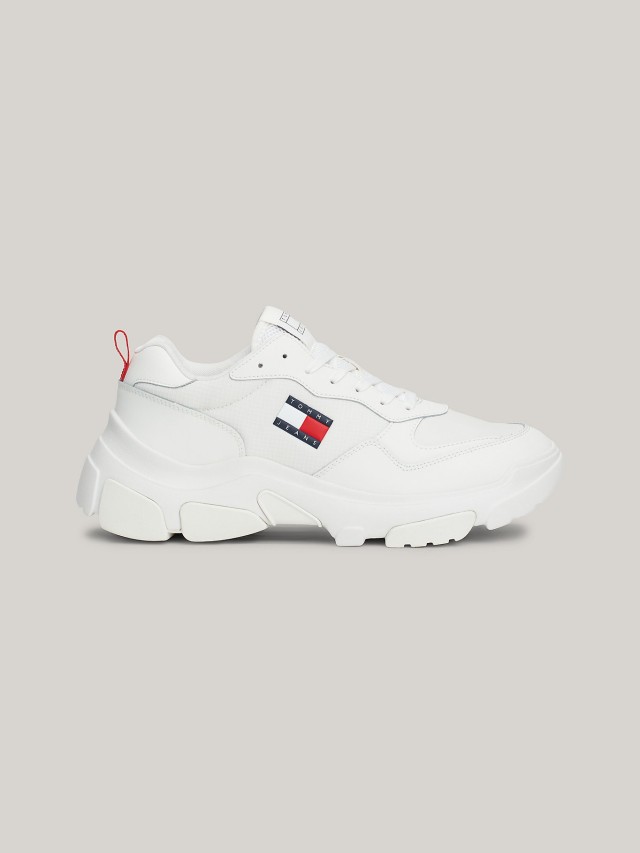 Tommy Hilfiger Tjw Lightweight Hybrid Runner Γυναικεία Sneakers Εκρού