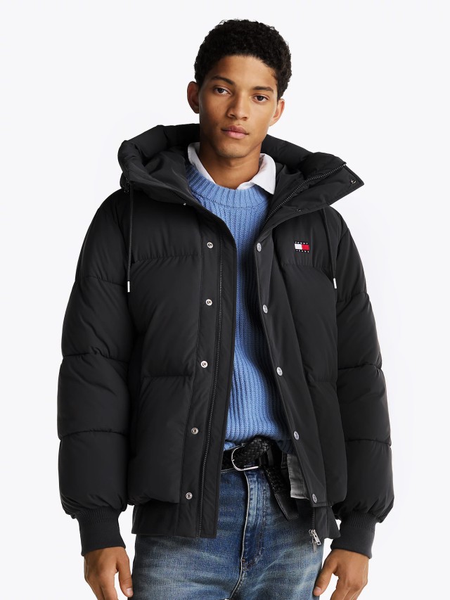 Tommy Hilfiger Tjm Branded Puffer Jacket Ext Ανδρικό Μπουφάν Μαύρο