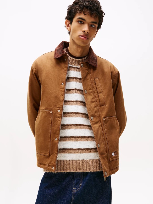 Tommy Hilfiger Tjm Twill Chore Jacket Ανδρικό Μπουφάν Καφέ