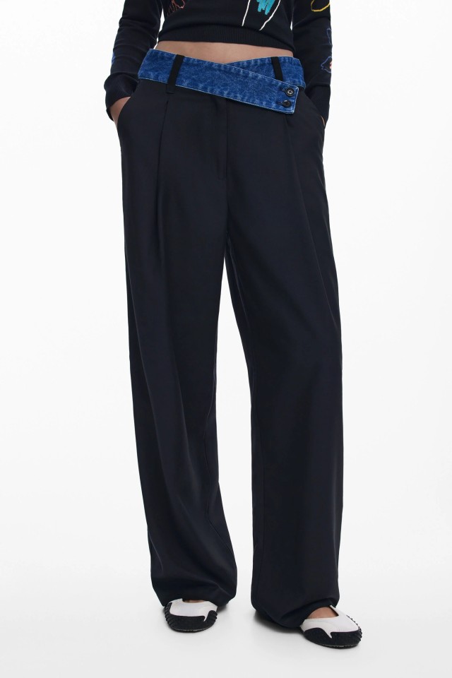 Desigual Pant_Denimwaist Γυναικείο Παντελόνι Μαύρο