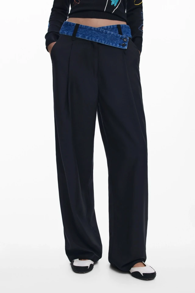 Desigual Pant_Denimwaist Γυναικείο Παντελόνι Μαύρο