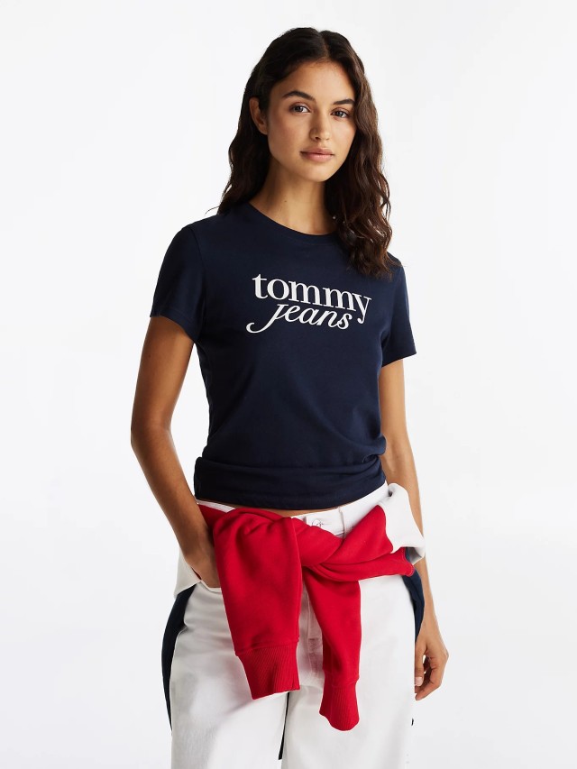 Tommy Hilfiger Tjw Slim Essential Logo Tee Ext Γυναικεία Μπλούζα Μπλε