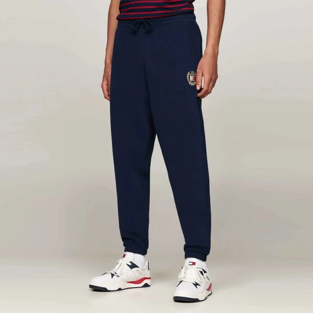 Tommy Hilfiger Tjm Reg Crest Sweatpant Ανδρικό Παντελόνι Φόρμας Μπλε