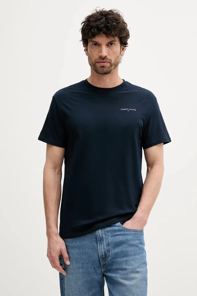 Tommy Hilfiger Tjm Slim Linear Chest Tee Ext Ανδρική Μπλούζα Μπλε