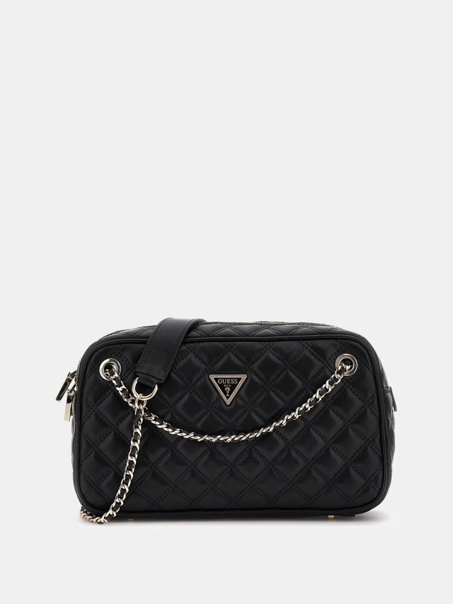 Guess Giully Ii Shoulder Satchel Γυναικεία Τσάντα Μαύρη
