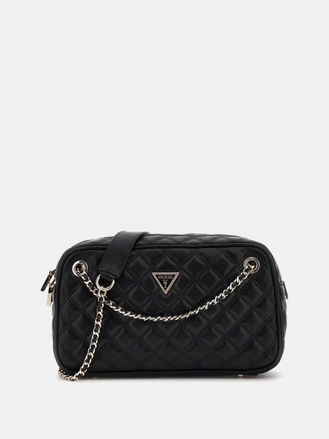 Guess Giully Ii Shoulder Satchel Γυναικεία Τσάντα Μαύρη