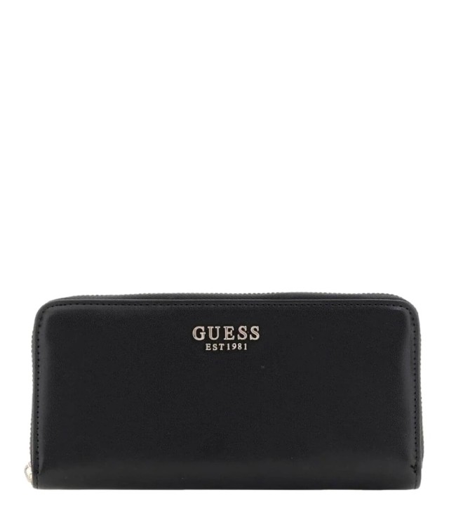 Guess Laurel Slg Large Zip Around Γυναικείο Πορτοφόλι Μαύρο