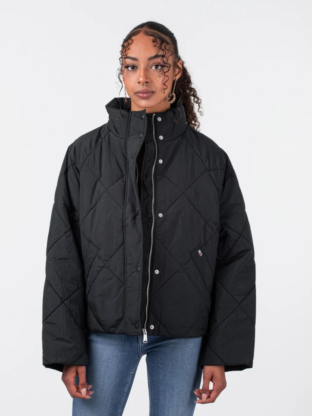 Tommy Hilfiger Tjw Diamond Quilt Jacket Γυναικειο Μπουφαν Μαυρο