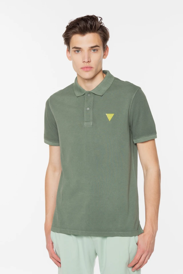 Guess Polo S/S Ανδρικη Μπλουζα Polo Λαδι