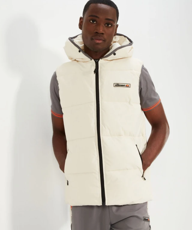 Ellesse Vincolo Gilet Ανδρικό Αμανικο Μπουφάν Εκρού