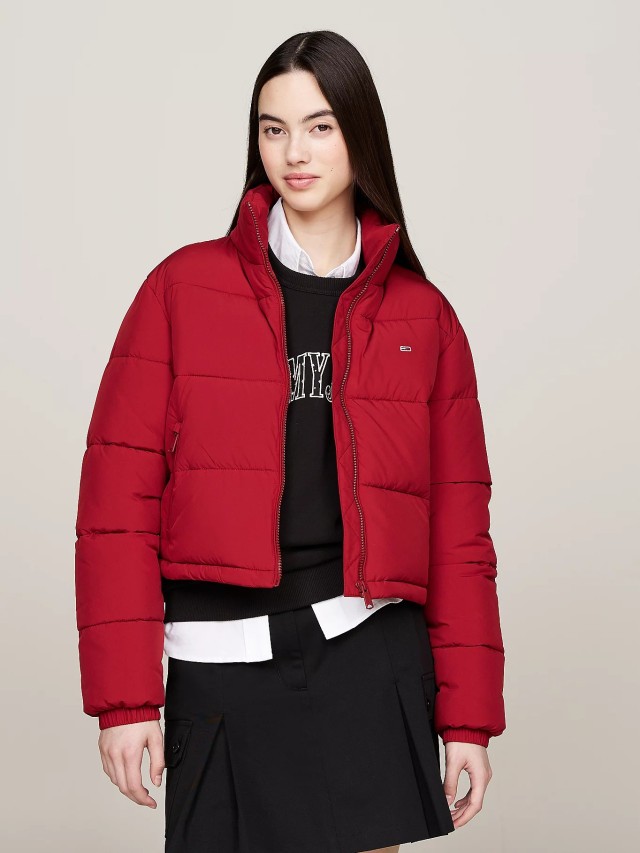 Tommy Hilfiger Tjw Crp Essential Puffer Γυναικείο Μπουφάν Μπορντό