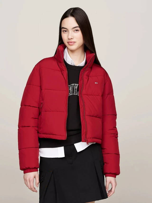 Tommy Hilfiger Tjw Crp Essential Puffer Γυναικείο Μπουφάν Μπορντό