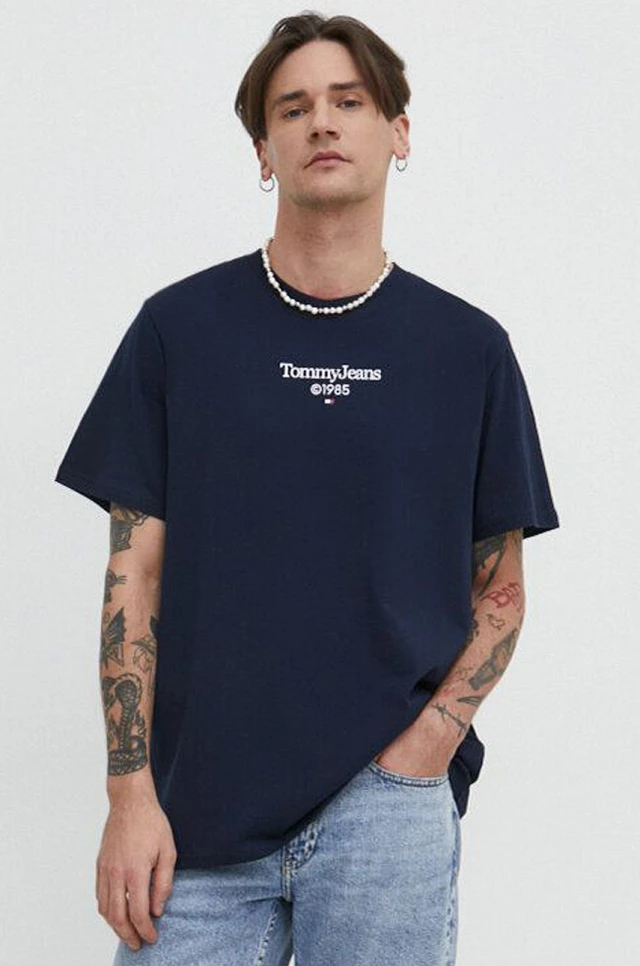 Tommy Hilfiger Tjm Slim Tj 85 Entry Tee Ext Ανδρική Μπλούζα Μπλε