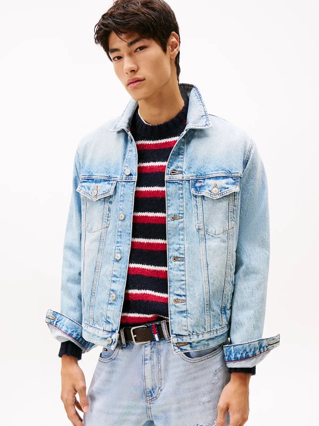 Tommy Hilfiger Ryan Rglr Trckr Rwb Ext Ανδρικό Μπουφάν Τζιν