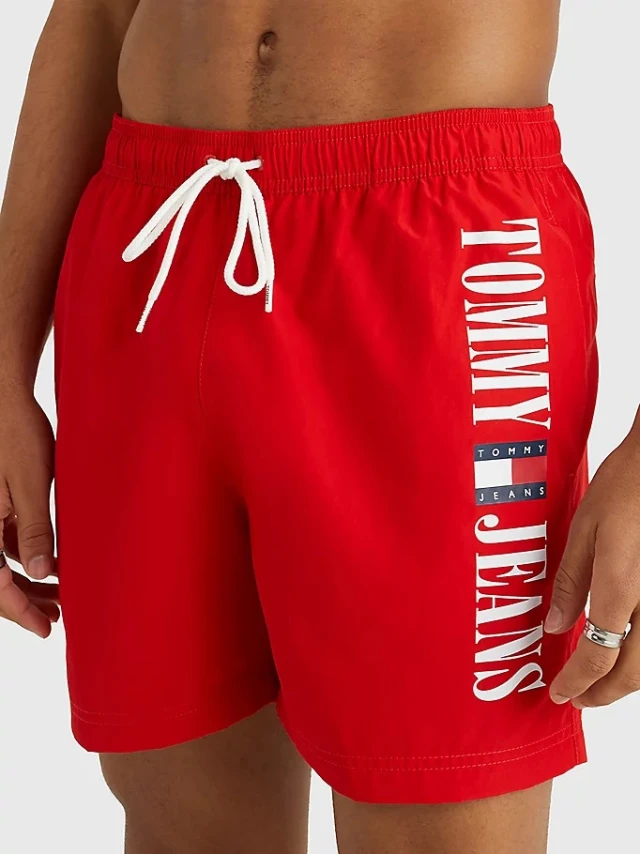Tommy Hilfiger Sf Medium Drawstring Ανδρικό Μαγιό Κόκκινο