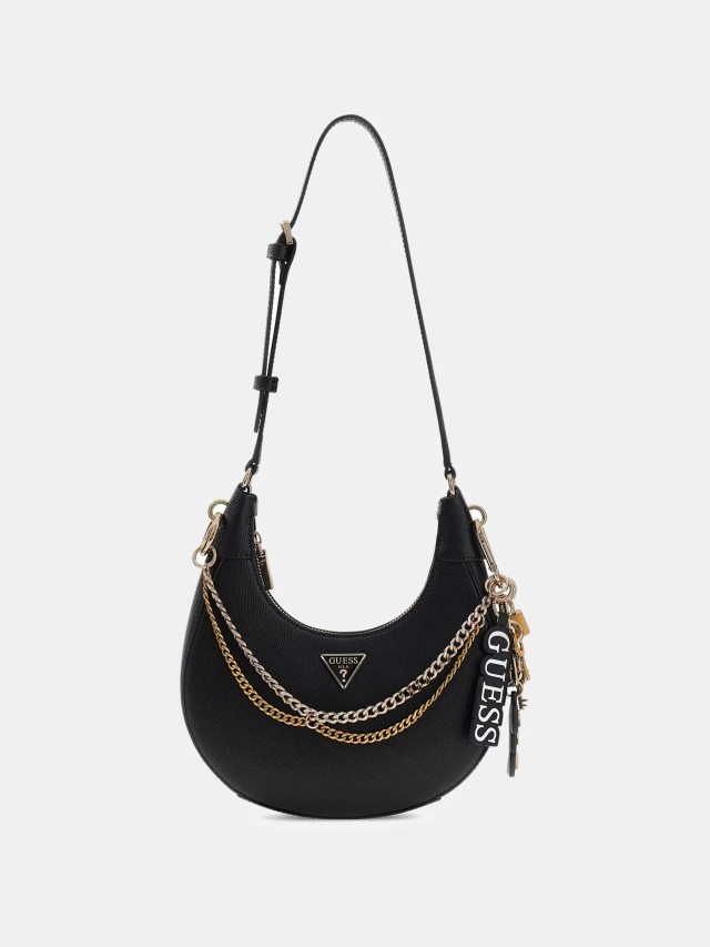 Guess Davina Shoulder Bag Γυναικεία Τσάντα Μαύρη