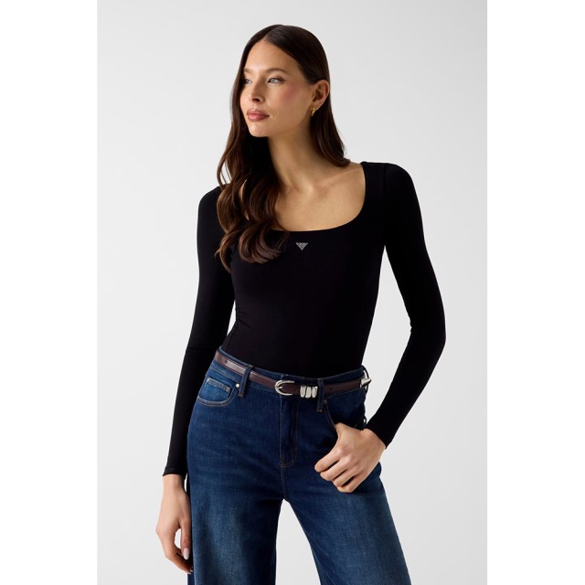 Guess Ls Square Nk Larissa Body Γυναικείο Κορμάκι Μαύρο