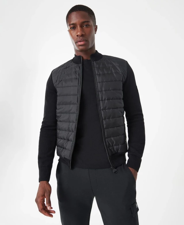 Barbour B.Intl Pace Baffle Knit Ανδρική Ζακέτα Πλεκτή Μαύρη
