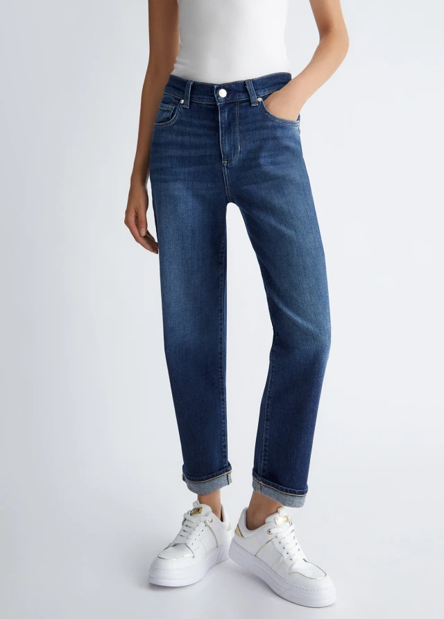 Liu Jo Denim Uf3d16 Pant.Authentic Loose L.W. Γυναικεία Παντελόνι Τζιν