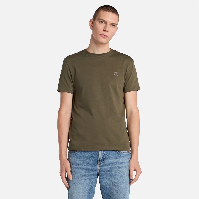 Timberland Dunstan River Short Sleeve Tee Leaf Green-Cassel Earth Ανδρική Μπλούζα Λαδί