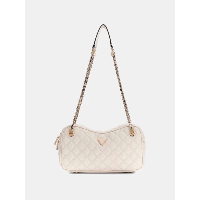 Guess Giully Ii Shoulder Satchel Γυναικεία Τσάντα Εκρού