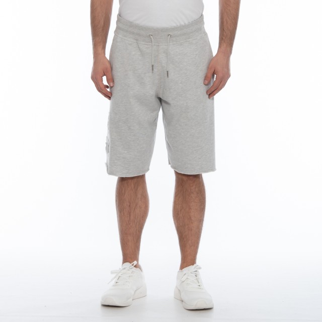 Russell Athletic Raw Edge Shorts With Embossed Print Ανδρικη Βερμουδα Γκρι