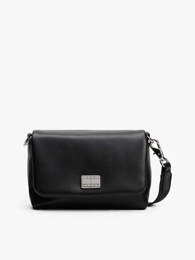 Tommy Hilfiger Tjw American Cool Flap Crossover Γυναικεία Τσάντα Μαύρη