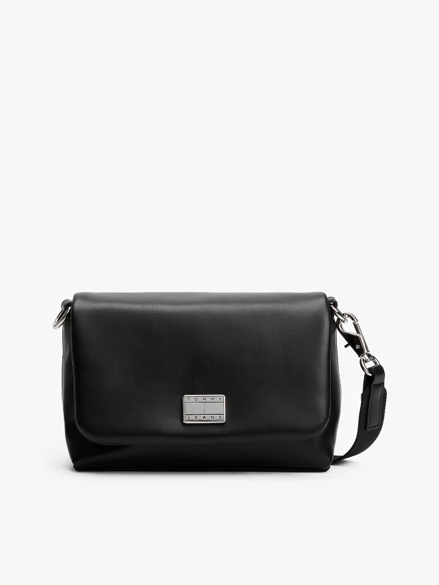 Tommy Hilfiger Tjw American Cool Flap Crossover Γυναικεία Τσάντα Μαύρη
