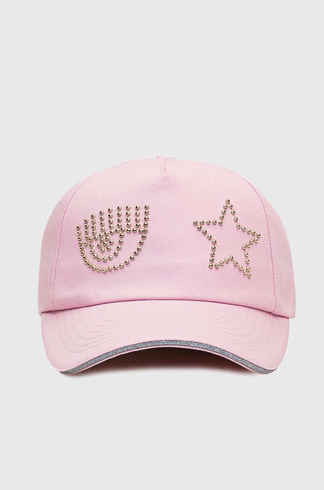 Chiara Ferragni Baseball Cap Eye Star Studs Circonferenza Γυναικείο Καπέλο Ροζ