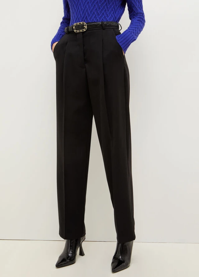 Liu Jo White Wf2C52 Pant.chino Pieghe H.w. Twill Stretch Γυναικειο Παντελονι Μαυρο