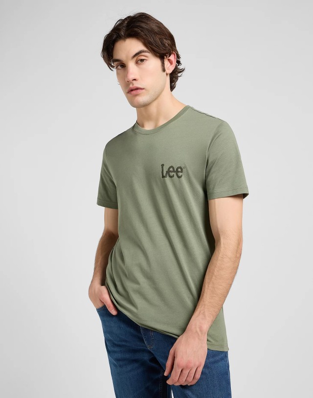 Lee Medium Wobbly Lee Tee Olive Stone Ανδρική Μπλούζα Λαδί