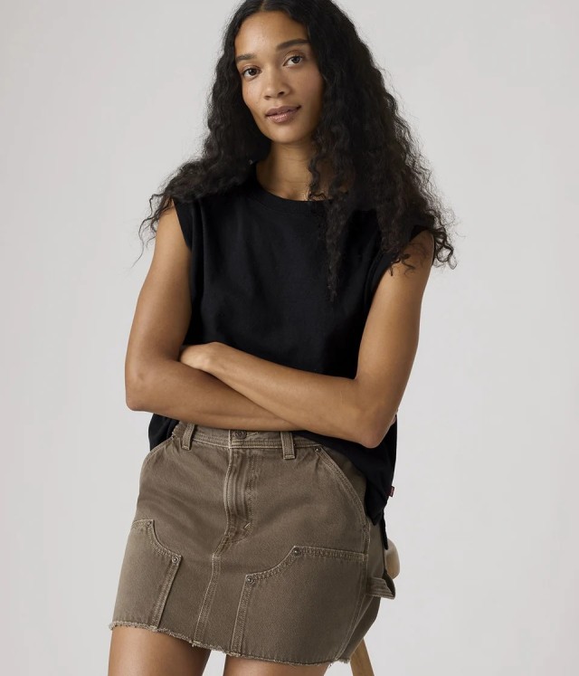 Levis BOXY TANK BLACKS Γυναικεία Μπλούζα Μαυρο