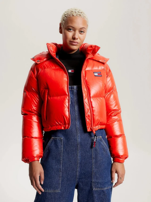 Tommy Hilfiger Tjw Crp Alaska Puffer Γυναικείο Μπουφάν Κόκκινο