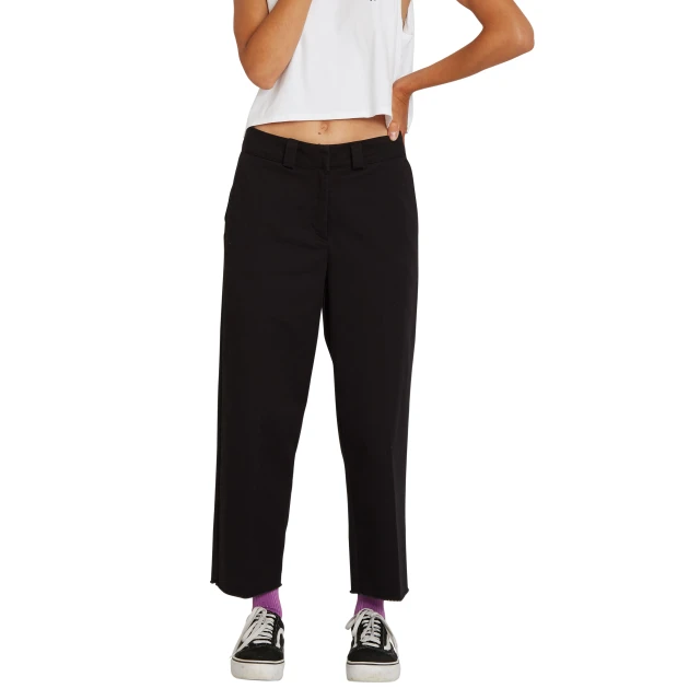 Volcom Fa Whawhat Chino Pant Παντελονι Γυναικειο Μαυρο