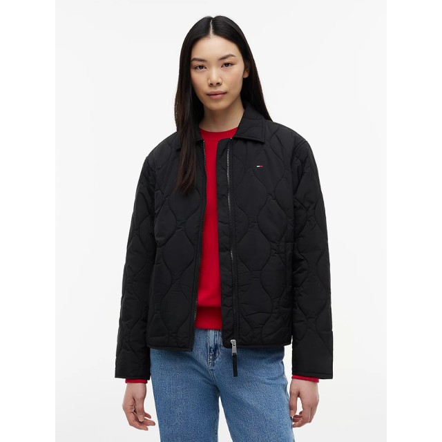 Tommy Hilfiger Tjw Coach Collar Quilted Jacket Γυναικείο Μπουφάν Μαύρο