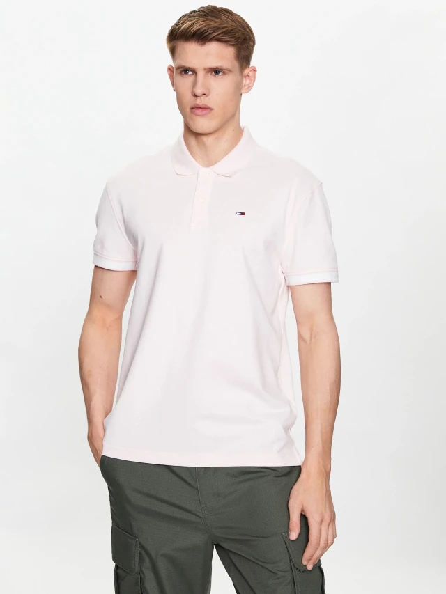 Tommy Hilfiger Tjm Clsc Essential Polo Ανδρική Μπλούζα Polo Ροζ