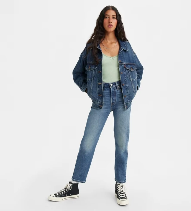 Levis 501 Crop Stand Off Γυναικείο Παντελονι Τζιν