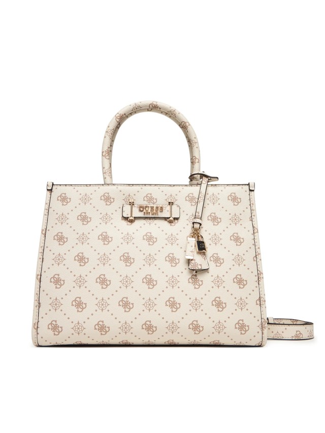 Guess Silia 2 Comp Tote Γυναικεία Τσάντα Μπεζ