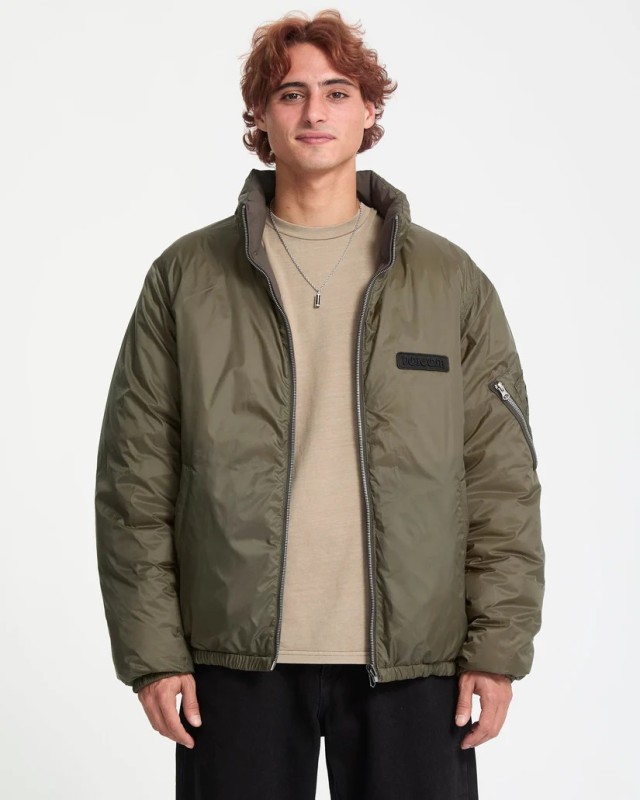 Volcom Fillmoore Jacket Ανδρικό Μπουφάν Αναστρέψιμο Χακί