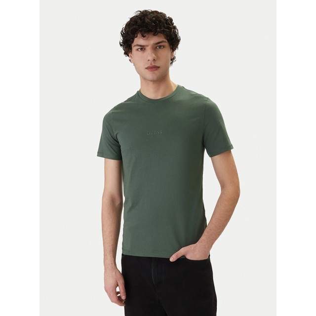 Guess Aidy Cn Ss Tee Ανδρική Μπλούζα Πράσινη