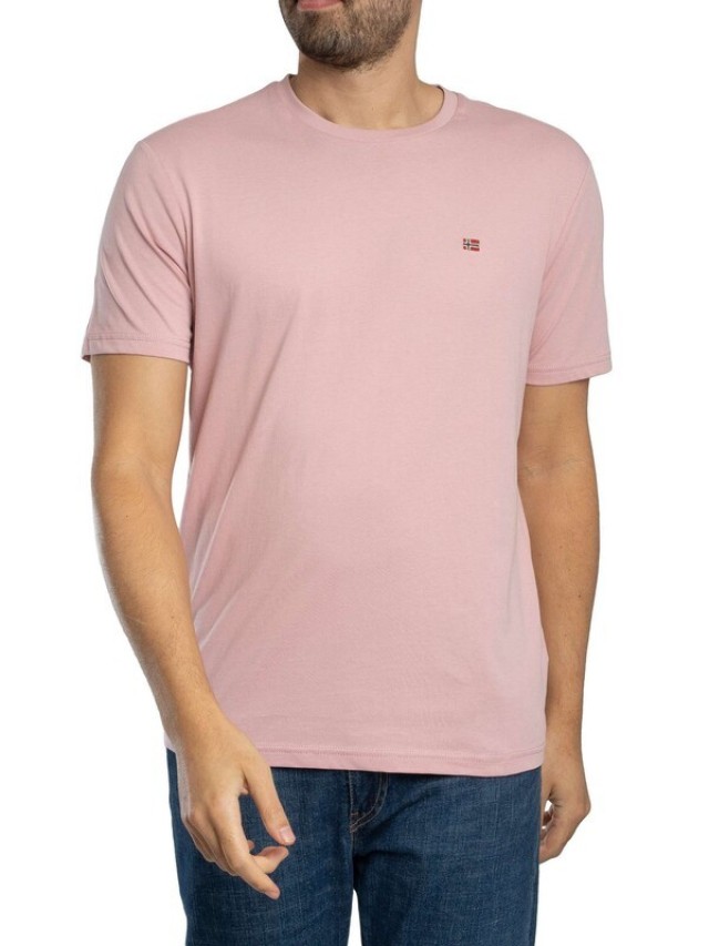 Napapijri Salis Ss Sum Zephyr P1t Ανδρικη Μπλουζα Ροζ