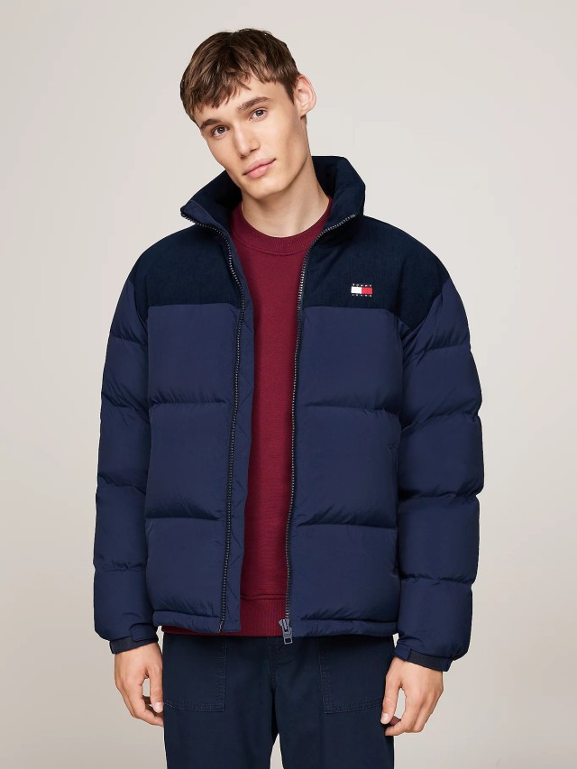 Tommy Hilfiger Tjm Cord Mix Alaska Puffer Ανδρικό Μπουφάν Μπλε