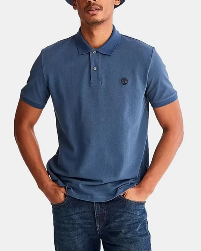Timberpack Millers River Pique Short Sleeve Polo Dark Denim Ανδρική Polo Μπλούζα Μπλε