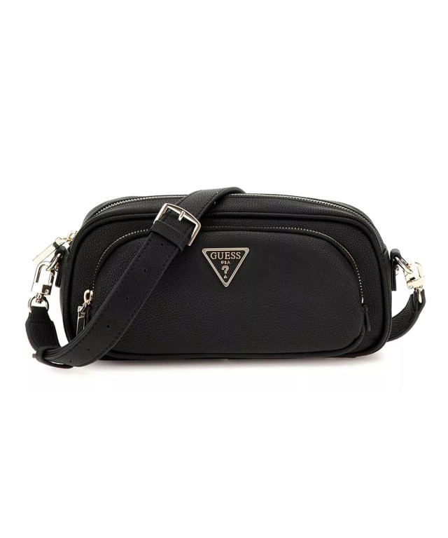 Guess Power Play Camera Crossbody Γυναικεία Τσάντα Μαύρη