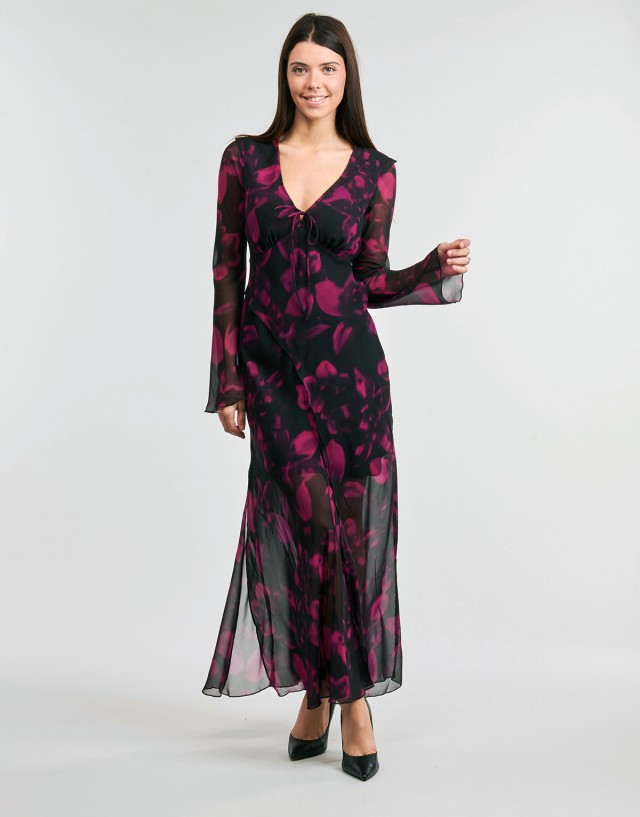 Desigual Vest_Ratan Γυναικείο Φόρεμα Floral Μωβ