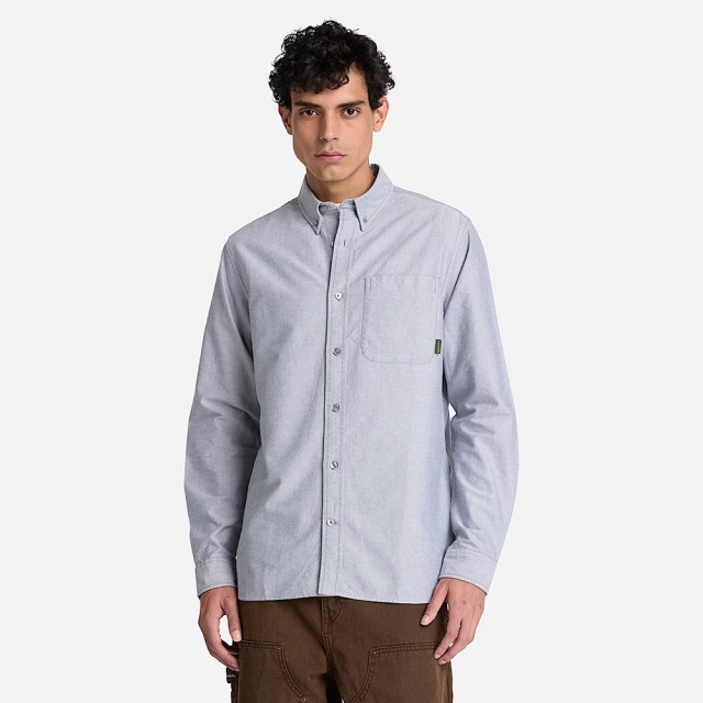 Timberland Lake Warner Solid Oxford Shirt Naval Academy Yd Ανδρικό Πουκάμισο Γκρι